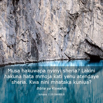 Picture 03 - Yohana 7:19 SWHULB - Musa hakuwapa nyinyi sheria? Lakini hakuna hata - Bible Verse Picture