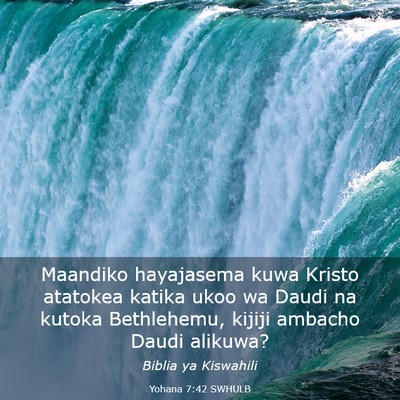 Picture 03 - Yohana 7:42 SWHULB - Maandiko hayajasema kuwa Kristo atatokea katika - Bible Verse Picture