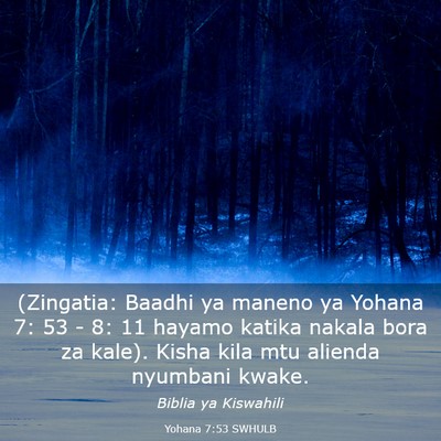 Picture 03 - Yohana 7:53 SWHULB - (Zingatia: Baadhi ya maneno ya Yohana 7: 53 - 8: - Bible Verse Picture