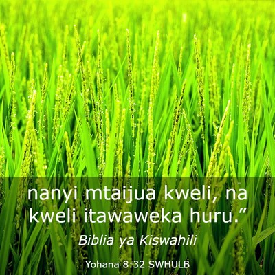 Picture 03 - Yohana 8:32 SWHULB - nanyi mtaijua kweli, na kweli itawaweka - Bible Verse Picture