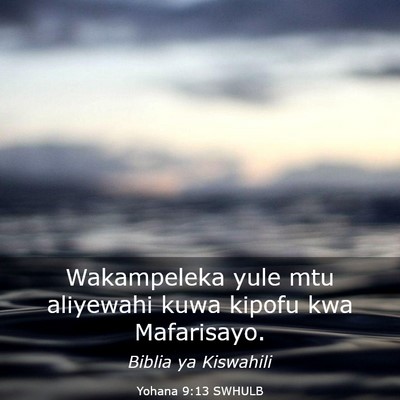 Picture 03 - Yohana 9:13 SWHULB - Wakampeleka yule mtu aliyewahi kuwa kipofu kwa - Bible Verse Picture