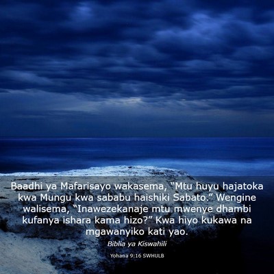 Picture 03 - Yohana 9:16 SWHULB - Baadhi ya Mafarisayo wakasema, “Mtu huyu - Bible Verse Picture