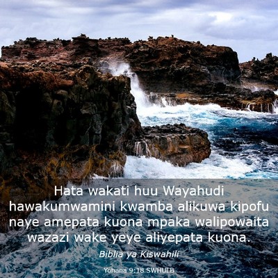 Picture 03 - Yohana 9:18 SWHULB - Hata wakati huu Wayahudi hawakumwamini kwamba - Bible Verse Picture