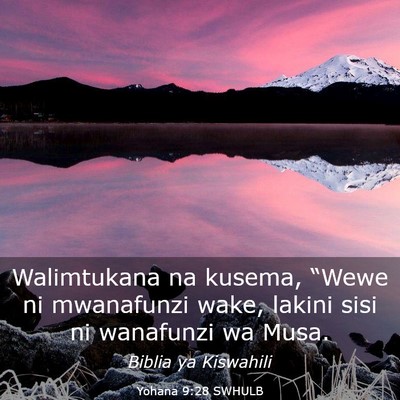 Picture 03 - Yohana 9:28 SWHULB - Walimtukana na kusema, “Wewe ni mwanafunzi - Bible Verse Picture