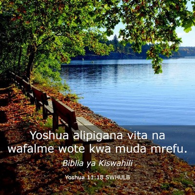 Picture 03 - Yoshua 11:18 SWHULB - Yoshua alipigana vita na wafalme wote kwa muda - Bible Verse Picture