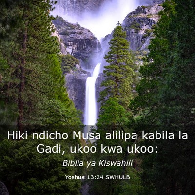 Picture 03 - Yoshua 13:24 SWHULB - Hiki ndicho Musa alilipa kabila la Gadi, ukoo kwa - Bible Verse Picture