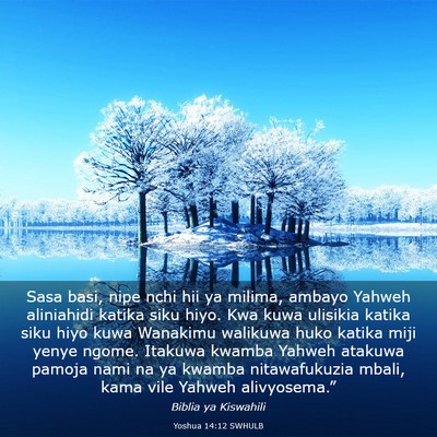 Picture 03 - Yoshua 14:12 SWHULB - Sasa basi, nipe nchi hii ya milima, ambayo Yahweh - Bible Verse Picture