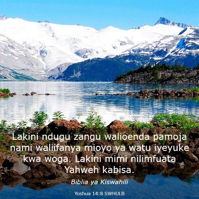Picture 03 - Yoshua 14:8 SWHULB - Lakini ndugu zangu walioenda pamoja nami - Bible Verse Picture