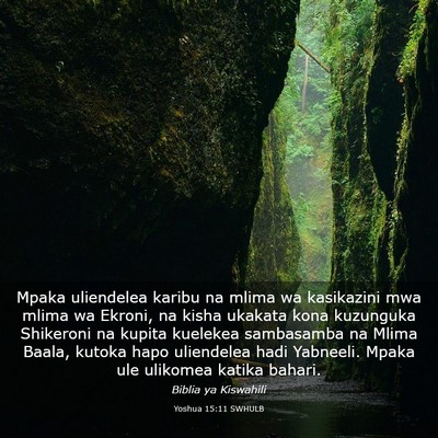 Picture 03 - Yoshua 15:11 SWHULB - Mpaka uliendelea karibu na mlima wa kasikazini - Bible Verse Picture