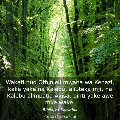 Picture 03 - Yoshua 15:17 SWHULB - Wakati huo Othinieli mwana wa Kenazi, kaka yake - Bible Verse Picture