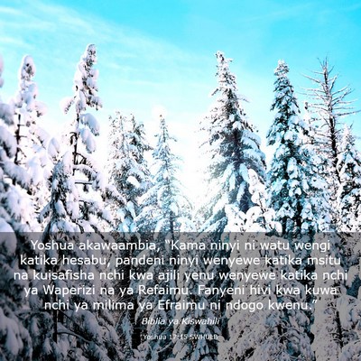 Picture 03 - Yoshua 17:15 SWHULB - Yoshua akawaambia, “Kama ninyi ni watu wengi - Bible Verse Picture
