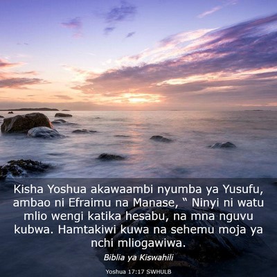 Picture 03 - Yoshua 17:17 SWHULB - Kisha Yoshua akawaambi nyumba ya Yusufu, ambao ni - Bible Verse Picture