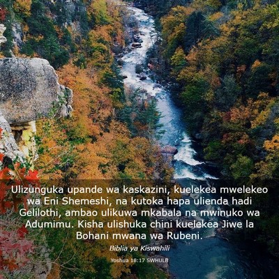 Picture 03 - Yoshua 18:17 SWHULB - Ulizunguka upande wa kaskazini, kuelekea mwelekeo - Bible Verse Picture