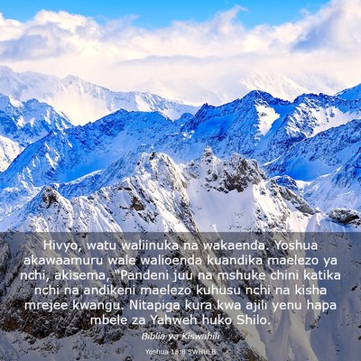 Picture 03 - Yoshua 18:8 SWHULB - Hivyo, watu waliinuka na wakaenda. Yoshua - Bible Verse Picture