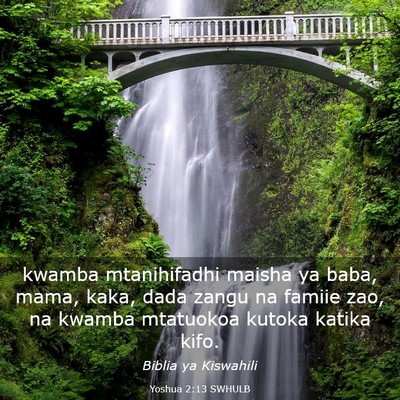 Picture 03 - Yoshua 2:13 SWHULB - kwamba mtanihifadhi maisha ya baba, mama, kaka, - Bible Verse Picture