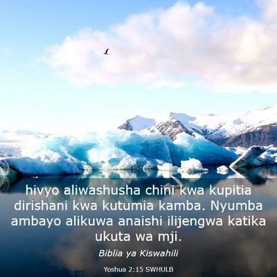 Picture 03 - Yoshua 2:15 SWHULB - hivyo aliwashusha chini kwa kupitia dirishani kwa - Bible Verse Picture