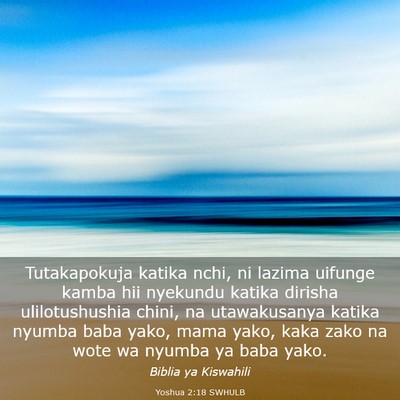 Picture 03 - Yoshua 2:18 SWHULB - Tutakapokuja katika nchi, ni lazima uifunge kamba - Bible Verse Picture