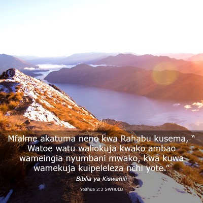 Picture 03 - Yoshua 2:3 SWHULB - Mfalme akatuma neno kwa Rahabu kusema, “ Watoe - Bible Verse Picture