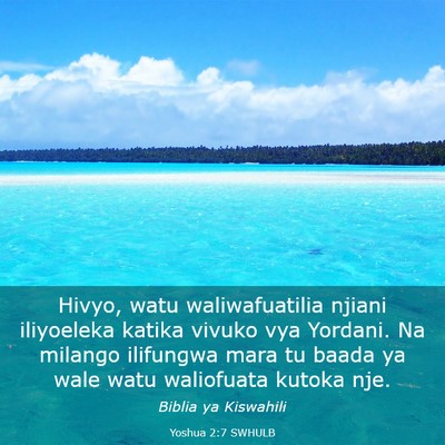 Picture 03 - Yoshua 2:7 SWHULB - Hivyo, watu waliwafuatilia njiani iliyoeleka - Bible Verse Picture