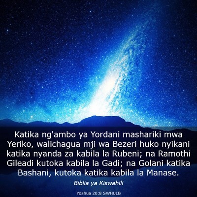 Picture 03 - Yoshua 20:8 SWHULB - Katika ng'ambo ya Yordani mashariki mwa Yeriko, - Bible Verse Picture