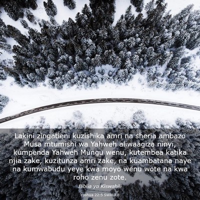 Picture 03 - Yoshua 22:5 SWHULB - Lakini zingatieni kuzishika amri na sheria ambazo - Bible Verse Picture