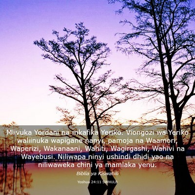 Picture 03 - Yoshua 24:11 SWHULB - Mlivuka Yordani na mkafika Yeriko. Viongozi wa - Bible Verse Picture