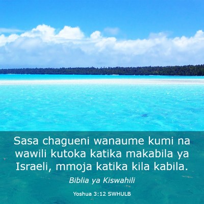 Picture 03 - Yoshua 3:12 SWHULB - Sasa chagueni wanaume kumi na wawili kutoka - Bible Verse Picture