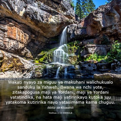 Picture 03 - Yoshua 3:13 SWHULB - Wakati nyayo za miguu ya makuhani walichukualo - Bible Verse Picture