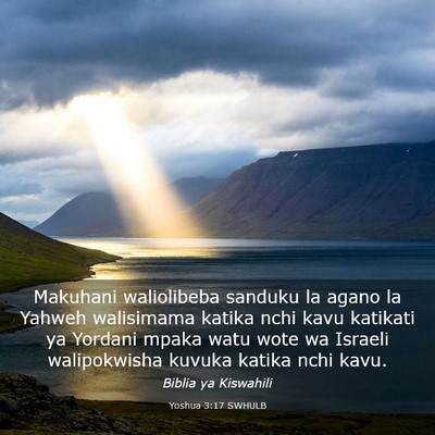 Picture 03 - Yoshua 3:17 SWHULB - Makuhani waliolibeba sanduku la agano la Yahweh - Bible Verse Picture