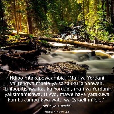 Picture 03 - Yoshua 4:7 SWHULB - Ndipo mtakapowaambia, 'Maji ya Yordani yalitengwa - Bible Verse Picture