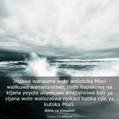 Picture 03 - Yoshua 5:5 SWHULB - Ingawa wanaume wote waliotoka Misri walikuwa - Bible Verse Picture