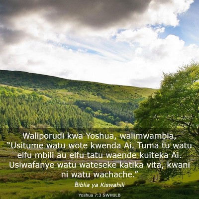 Picture 03 - Yoshua 7:3 SWHULB - Waliporudi kwa Yoshua, walimwambia, “Usitume - Bible Verse Picture