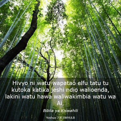 Picture 03 - Yoshua 7:4 SWHULB - Hivyo ni watu wapatao elfu tatu tu kutoka katika - Bible Verse Picture