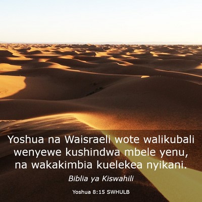Picture 03 - Yoshua 8:15 SWHULB - Yoshua na Waisraeli wote walikubali wenyewe - Bible Verse Picture