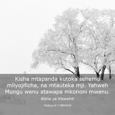 Picture 03 - Yoshua 8:7 SWHULB - Kisha mtapanda kutoka sehemu mliyojificha, na - Bible Verse Picture