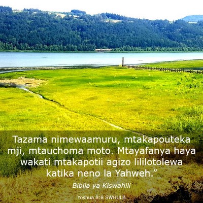 Picture 03 - Yoshua 8:8 SWHULB - Tazama nimewaamuru, mtakapouteka mji, mtauchoma - Bible Verse Picture