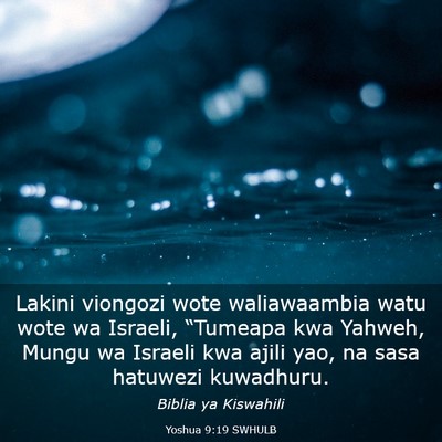 Picture 03 - Yoshua 9:19 SWHULB - Lakini viongozi wote waliawaambia watu wote wa - Bible Verse Picture