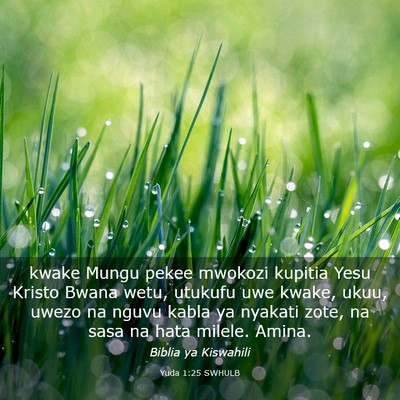 Picture 03 - Yuda 1:25 SWHULB - kwake Mungu pekee mwokozi kupitia Yesu Kristo - Bible Verse Picture