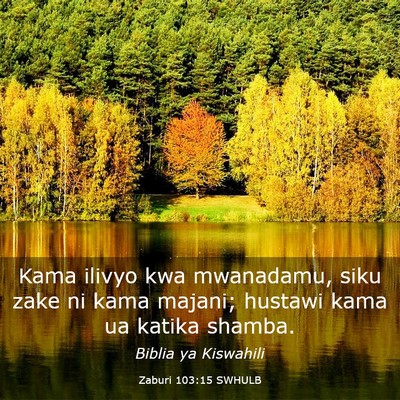 Picture 03 - Zaburi 103:15 SWHULB - Kama ilivyo kwa mwanadamu, siku zake ni kama - Bible Verse Picture