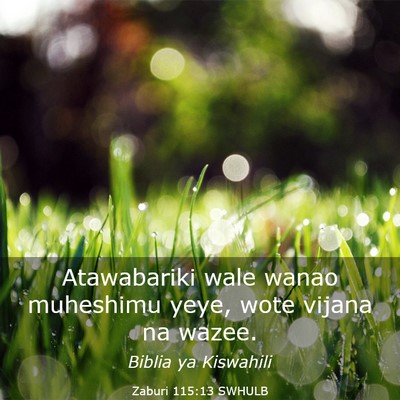Picture 03 - Zaburi 115:13 SWHULB - Atawabariki wale wanao muheshimu yeye, wote - Bible Verse Picture