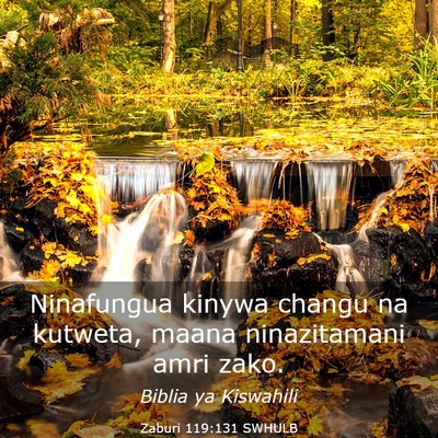 Picture 03 - Zaburi 119:131 SWHULB - Ninafungua kinywa changu na kutweta, maana - Bible Verse Picture