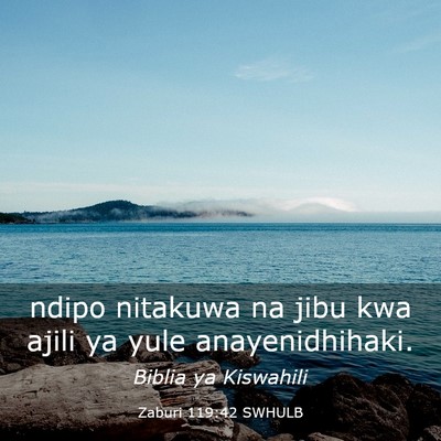 Picture 03 - Zaburi 119:42 SWHULB - ndipo nitakuwa na jibu kwa ajili ya yule - Bible Verse Picture