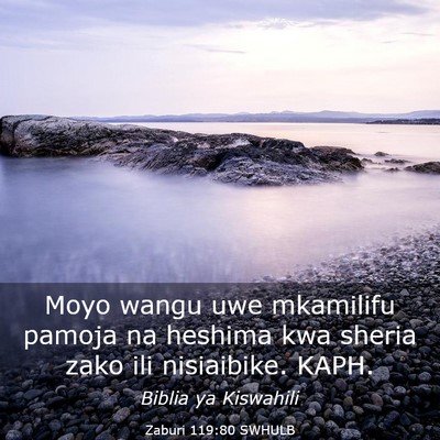 Picture 03 - Zaburi 119:80 SWHULB - Moyo wangu uwe mkamilifu pamoja na heshima kwa - Bible Verse Picture