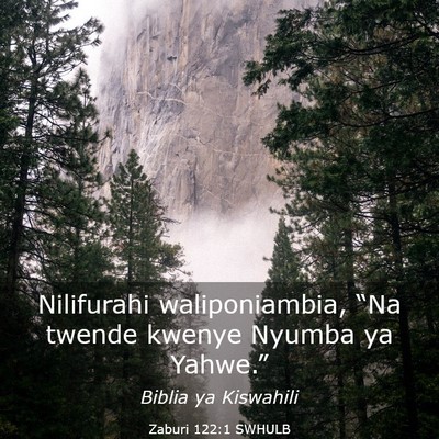 Picture 03 - Zaburi 122:1 SWHULB - Nilifurahi waliponiambia, “Na twende kwenye - Bible Verse Picture