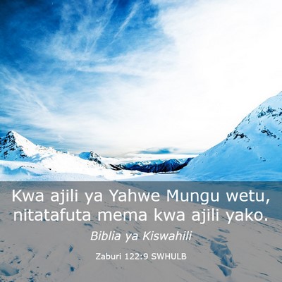 Picture 03 - Zaburi 122:9 SWHULB - Kwa ajili ya Yahwe Mungu wetu, nitatafuta mema - Bible Verse Picture