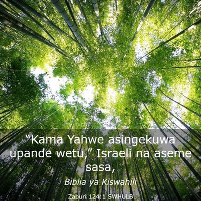 Picture 03 - Zaburi 124:1 SWHULB - “Kama Yahwe asingekuwa upande wetu,” Israeli - Bible Verse Picture