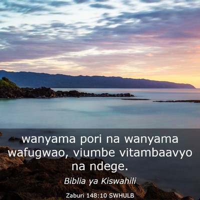 Picture 03 - Zaburi 148:10 SWHULB - wanyama pori na wanyama wafugwao, viumbe - Bible Verse Picture