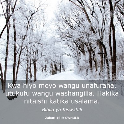 Picture 03 - Zaburi 16:9 SWHULB - Kwa hiyo moyo wangu unafuraha, utukufu wangu - Bible Verse Picture
