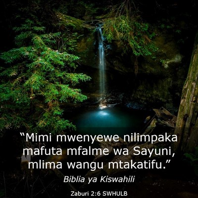 Picture 03 - Zaburi 2:6 SWHULB - “Mimi mwenyewe nilimpaka mafuta mfalme wa - Bible Verse Picture