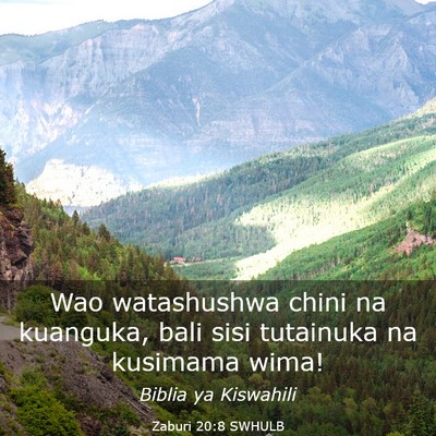 Picture 03 - Zaburi 20:8 SWHULB - Wao watashushwa chini na kuanguka, bali sisi - Bible Verse Picture